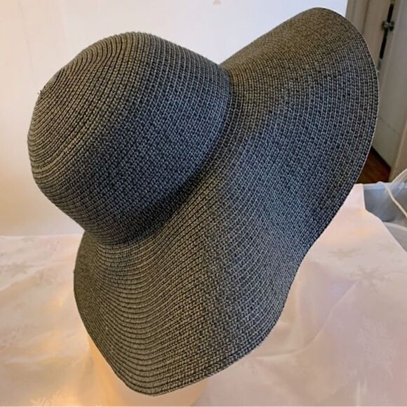 DIST RICT Wide Brim Floppy Straw Hat Black Sz M/L Gorgeous - Picture 4 of 7